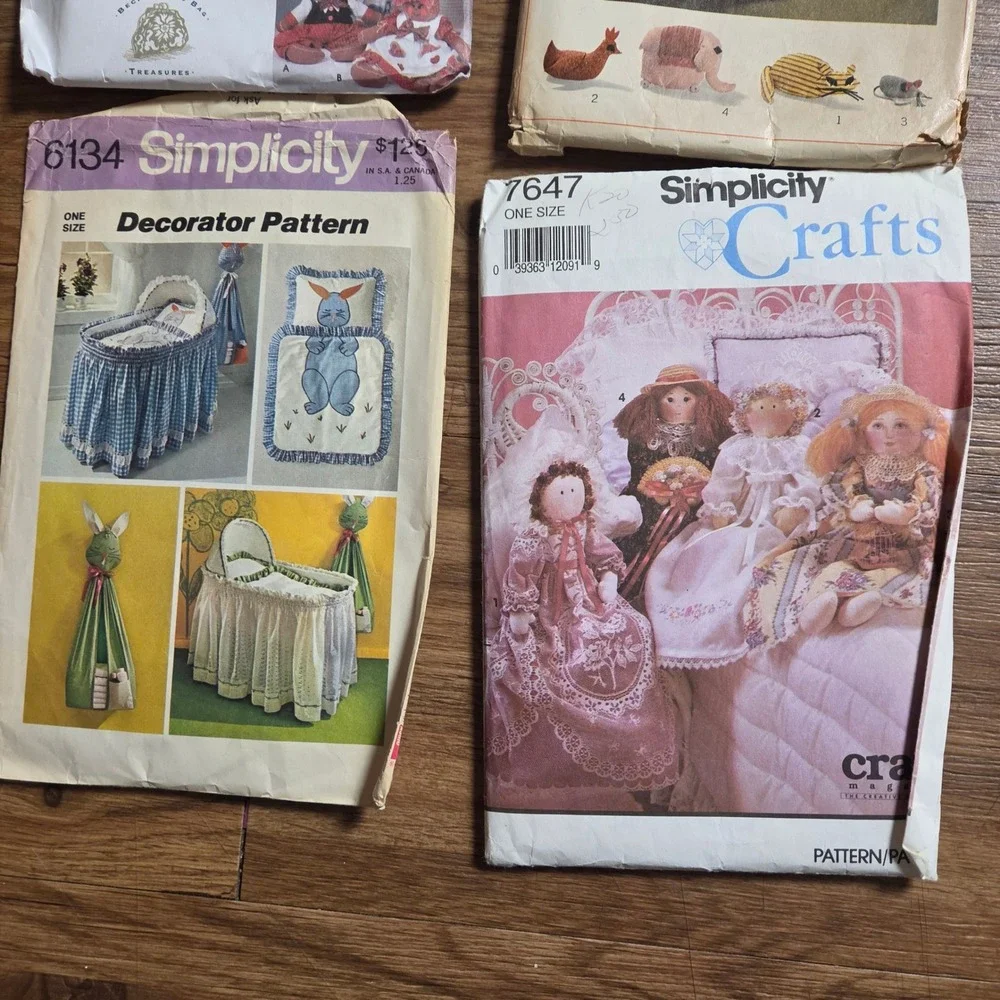 Vintage Simplicity Sewing Patterns Crafts Dolls Nursery 7899 9880 7929 7247